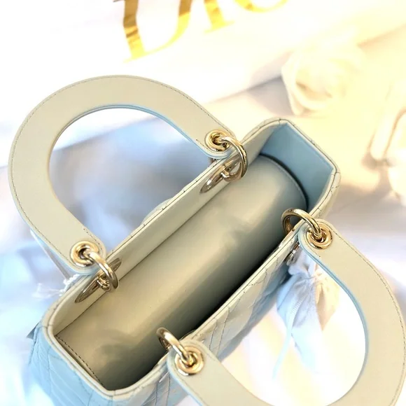 Small Lady Dior Bag in Limited edition/Very rare Placid Blue Cannage Lambskin. - Picture 7 of 11